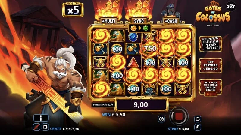 Gates of Colossus MultiChase - ชุดค่าผสมที่ชนะในเกมหลัก